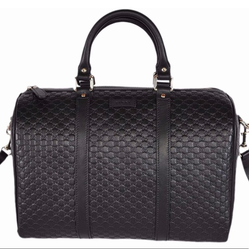 Gucci Microguccissima Black Boston Bag